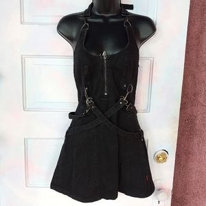 Tripp nyc rare goth bondsge strap buckle halter dress! Stretchy!